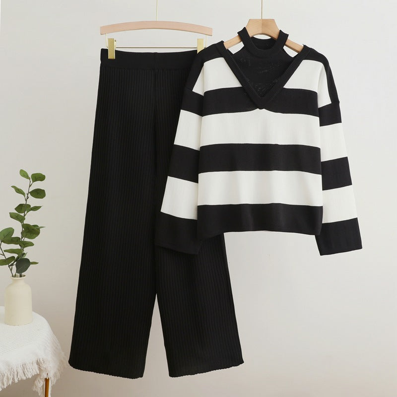 Högmidjade Byxor Set för Dam i Spandex med Draperad Design – Långa Ärmar, Svart och Khaki 3