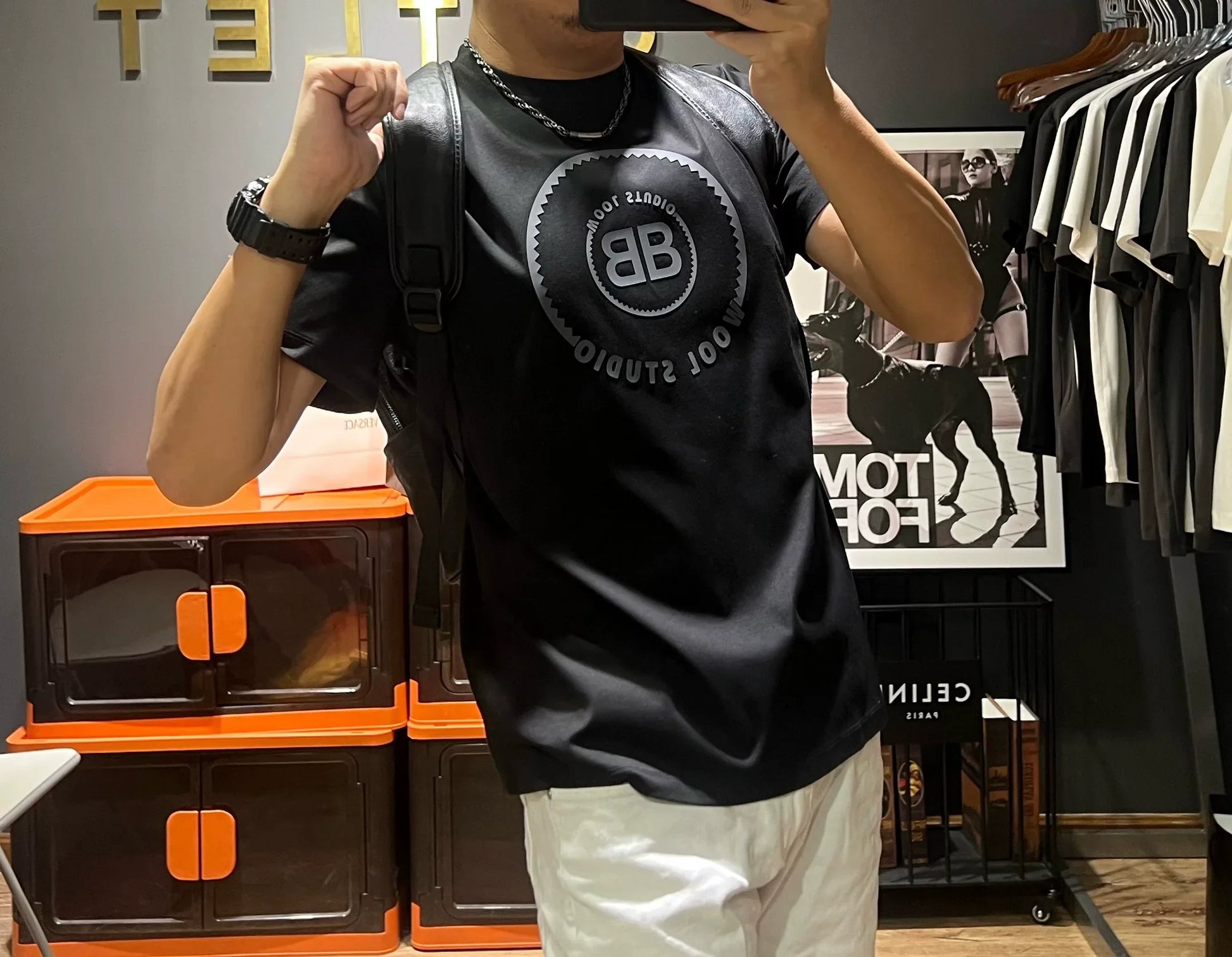 Herr T-shirt Rund Hals Kvalitets Bomull Kort Ärma-1