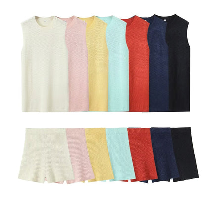 Herr Shorts Set Ärmlös Rundhals 100% Bomull-2