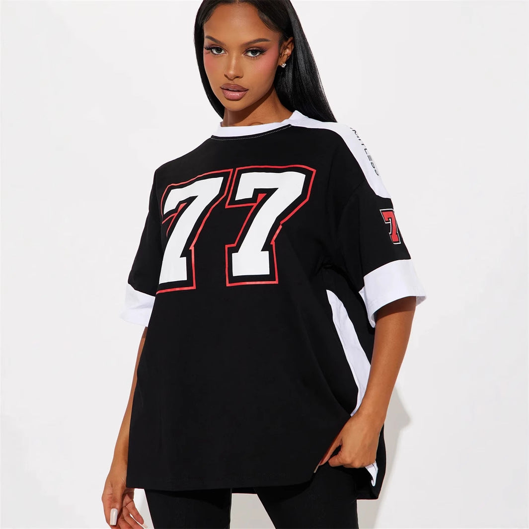 Dam Sportig Topp Kort Ärmar Polyester Färgblockerad-3