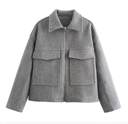 Fleecejacka Dam i Mjuk Fleece med Praktiska Fickor - Modern Design och Avslappnad Passform 1