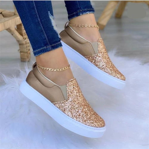 Kvinnors Sneakers Slip-On Glittrande Syntetiskt Material 1