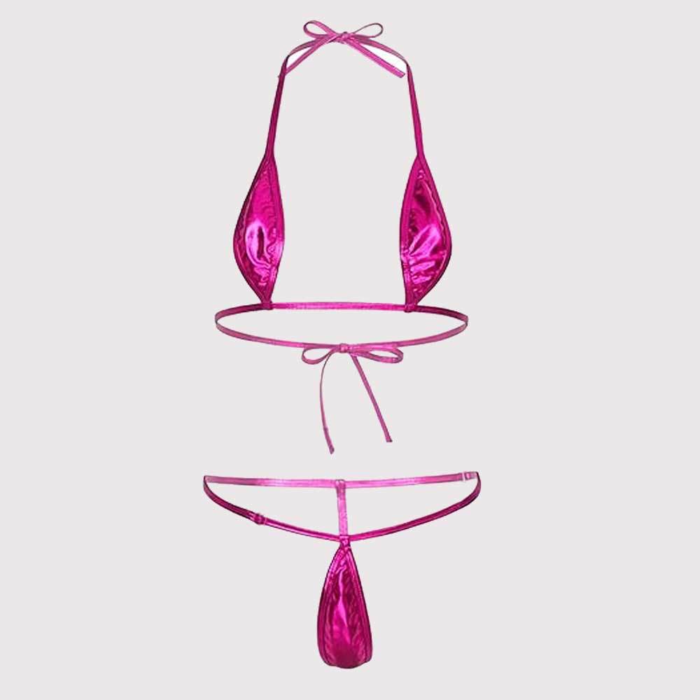 Bikini Damen Triangel Design mit Verstellbaren Trägern – Hochwertiger Glänzender Stoff, Ideal für Strand und Pool 3