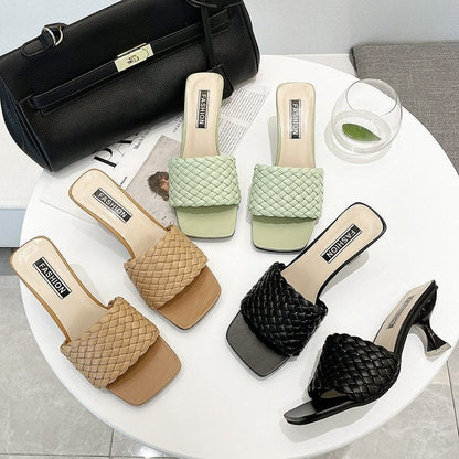 Flätade Mula med Blockklack för Dam – Bekväm Fotrem och Trendig Design, Flera Färger och Storlekar 36-41 4