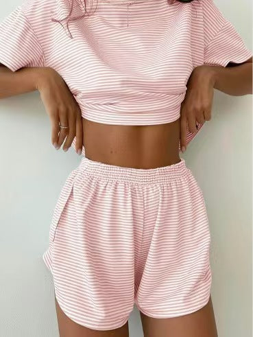 Variant image for Dam Byxdress Kortärmad Randig Polyester Avslappnad Passform-13