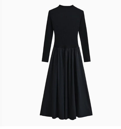 Långärmad Långklänning Fest med Flödande Kjol för Dam – Elegant Bomullsblandning för Speciella Tillfällen 9