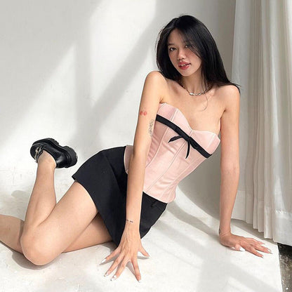 Dam Korsettopp Satin med Elegant Design 4