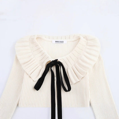 Kvinnors Cardigan Rüsch Detaljer Justerbart Band Bomull-3