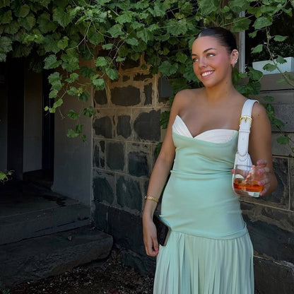 Maxiklänning Dam Draperad med Rüsch Detaljer i Andningsbart Material-6