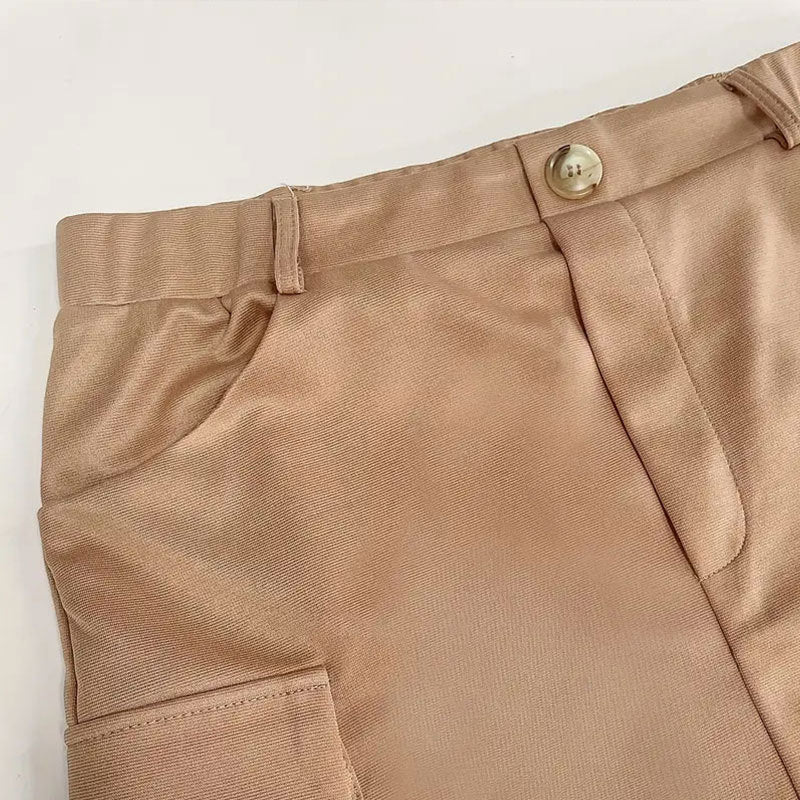Kvinnors Lastrock med Midjesnitt och Sidofickor – Elastiskt Tyg för Komfort och Stil 5