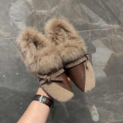 Dam Tofflor Slingelement Lyxig Päls Mjuk Innersula 7