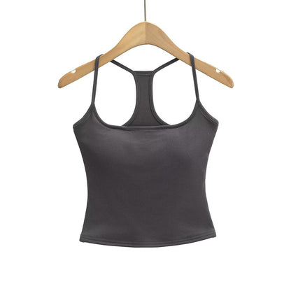 Kvinnors Sporttopp Racerback Andningsbar Bomullsmix-3