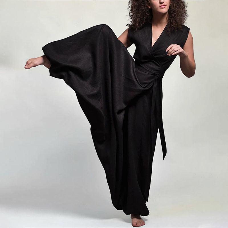 Dam Jumpsuit Baggy Monokrom Polyester-3