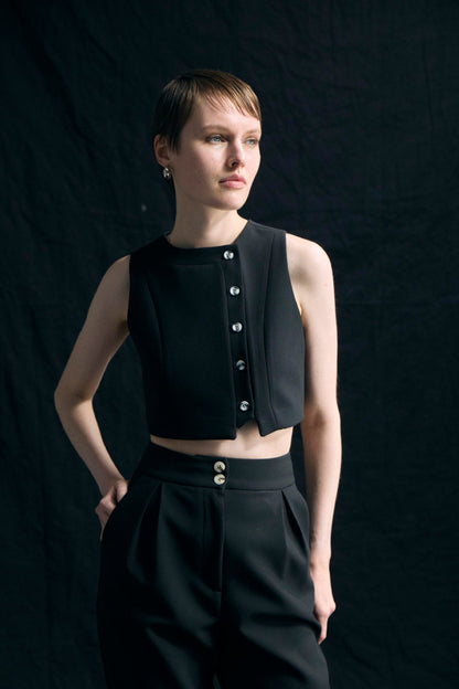 Högmidjade Nio-punktsbyxor med Ärmlös Topp för Dam – Spandexmaterial, Perfekt för Vardag och Fest 8