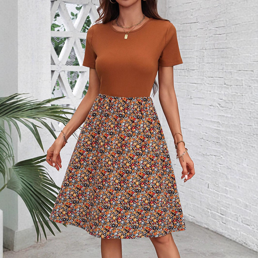 Dam Klänning A-Linjeformad Kortärmad Polyester Midi Elegant-2