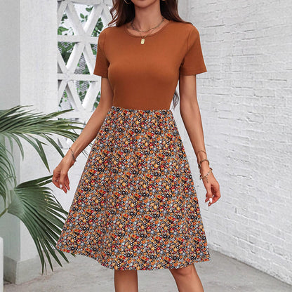 Dam Klänning A-Linjeformad Kortärmad Polyester Midi Elegant-2