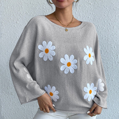 Variant image for Dam Axellös Tröja Blommigt Broderi Polyester-5