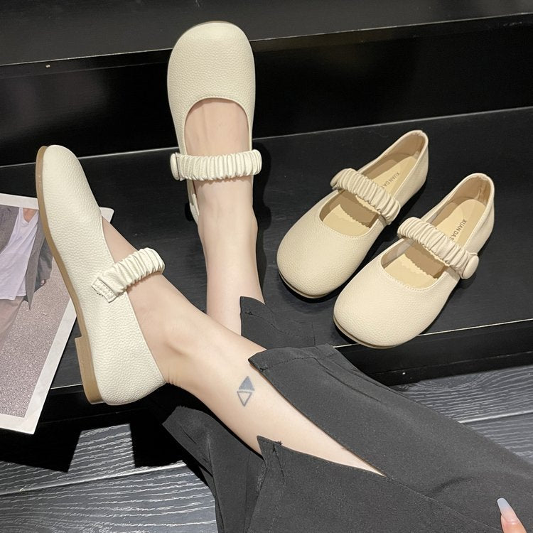 Ballerinaskor Dam med Dekorativa Remmar – Bekväm Sula i Syntetmaterial, Perfekta för Vardags och Fest 2