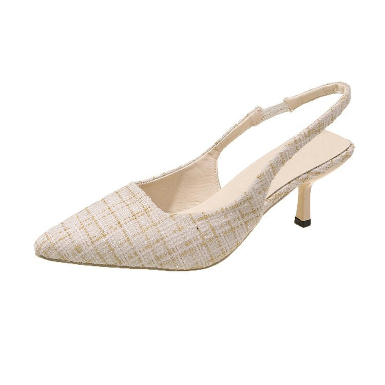 Kvinnor Slingback Pumps Elegant Tyg Vadderad Innersula 10
