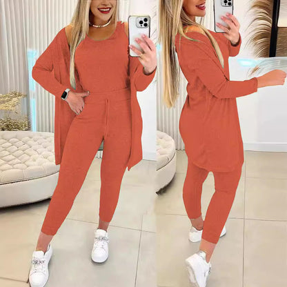 Dam Casual Set Långa Ärmar Polyester-4