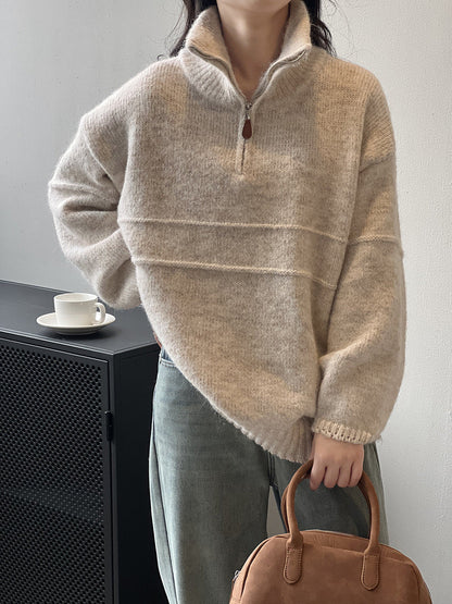 Dam Tröja Halzip Ståkrage Mjuk Blandning 2