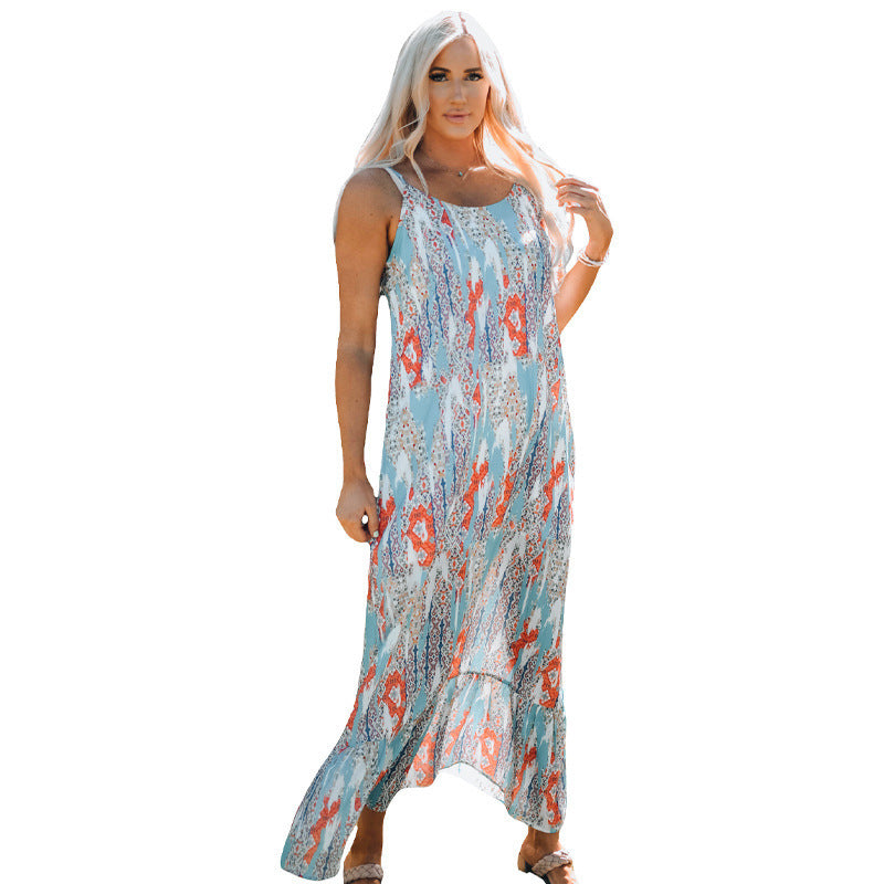 Dam Klänning A-Line Färgblock Ärmlös Polyester-2
