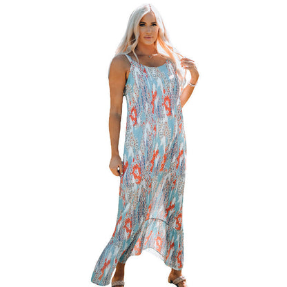 Dam Klänning A-Line Färgblock Ärmlös Polyester-2