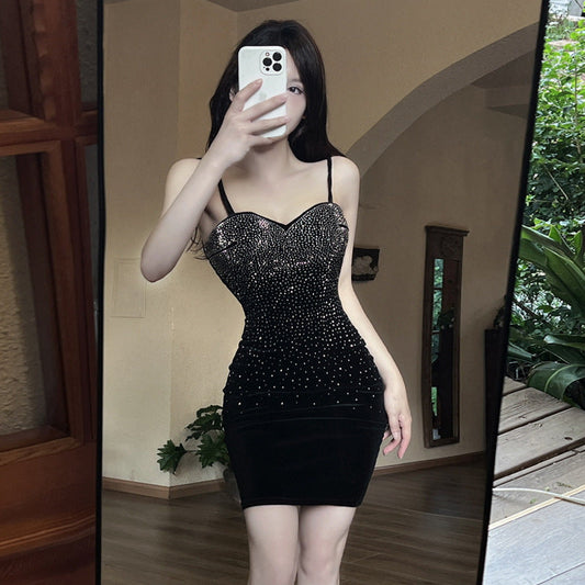 Dam Klänning Bodycon Djup Utskärning Högkvalitativt Tyg-1