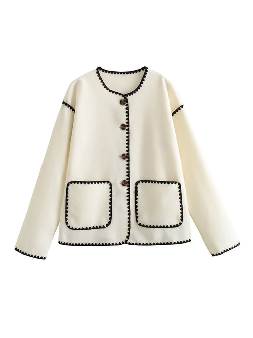 Kvinnors Kort Rock Fleece med Färgblock Chenille-1