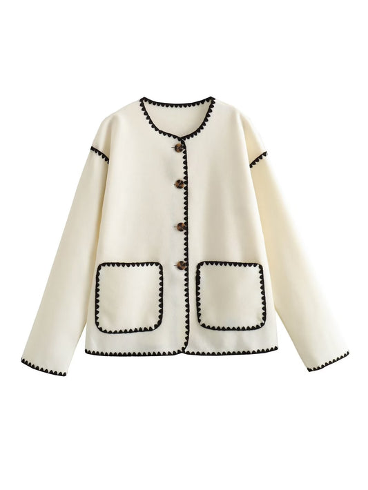 Kvinnors Kort Rock Fleece med Färgblock Chenille-1