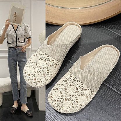 Dam Träskor Unikt Virkningsmönster Bekväm Fotbädd-2