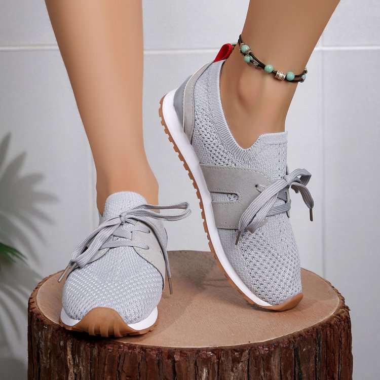 Kvinnor Sportsneakers Flexibelt Andningsbart Nätmaterial-1