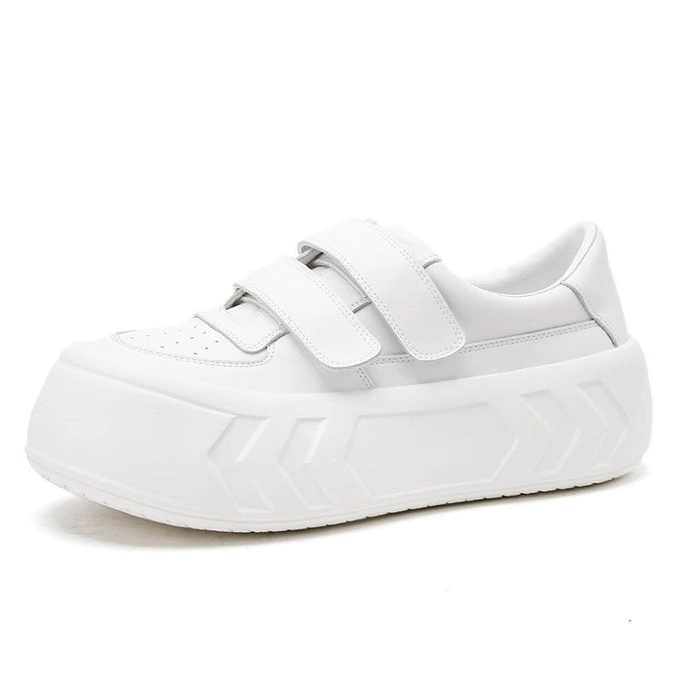 Kvinnliga Chunky Sneakers Kardborrstängning Syntetiskt Läder 6