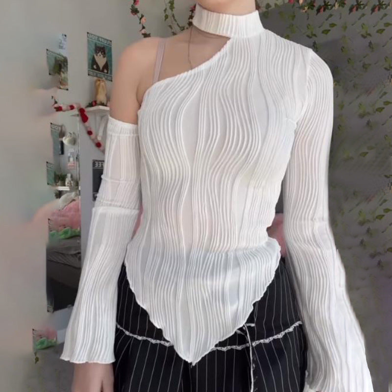 Dam Skjorta med Asymmetrisk Design i Stretchigt Tyg – Mångsidig och Elegant för Vardags och Fest 4