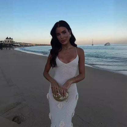 Kvinnors Aftonklänning Figurnära Högkvalitativt Tyg med Dekorativa Blommor-3