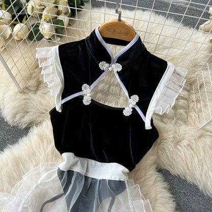 Dam Kombinationsplagg Kinesisk Stil Polyester Hög Midja Måttligt Stretchig 2