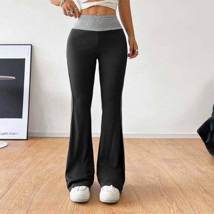 Kvinnors Bootcut Loungebyxor Hög Midja Mjukt Elastiskt Tyg-4