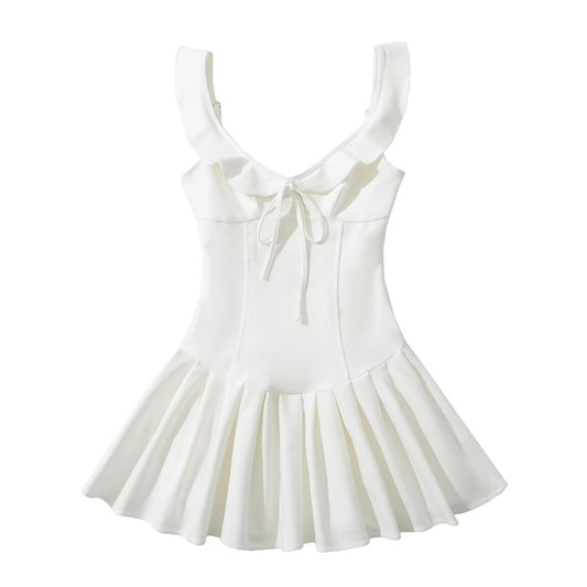 Fina Dam Klänningar Spaghetti Band Enfärgad Högkvalitativt Tyg-1