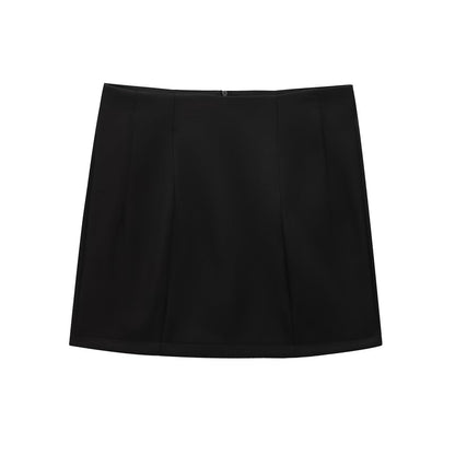 Dam Minikjol A-linjeformad med Knappar Polyester-4