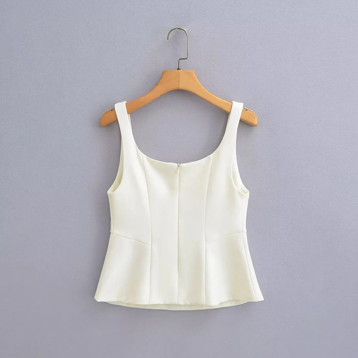 Dam Topp Strukturerad Design Polyester Bekväm Passform-2