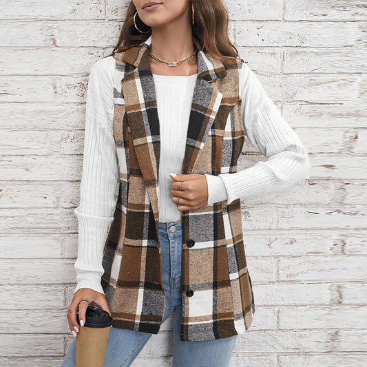 Dam Cardigan Ärmlös Elegant Polyester Spandex-1