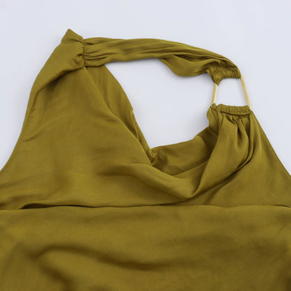 Kvinna Midi Klänning Halter A-linje Polyester-3