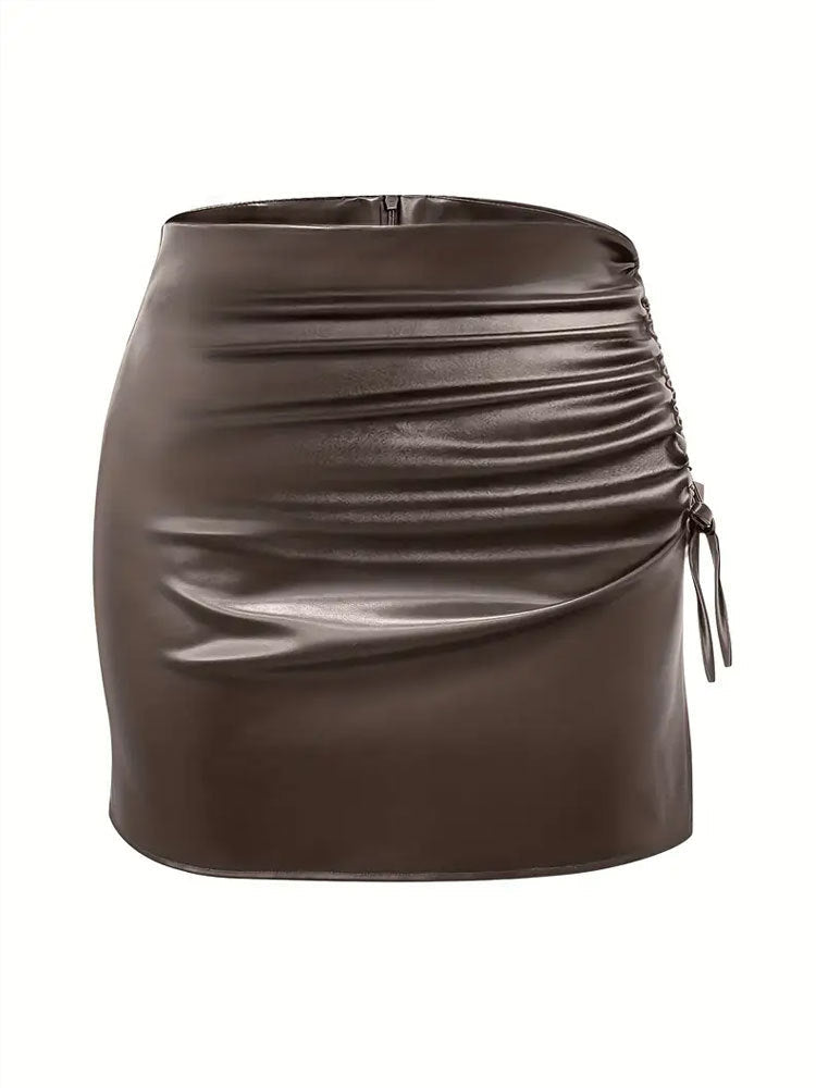 Kvinnors Minikjol Justerbar Syntetiskt Läder Modern Design 8
