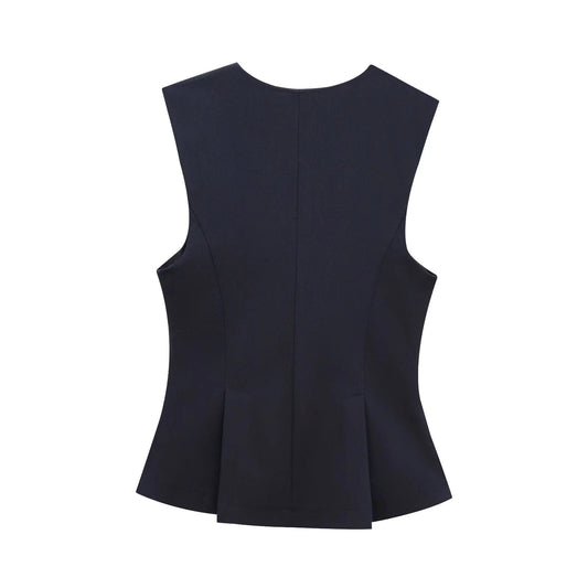 Dam Ärmlös Skjorta Plisserad Polyester-1