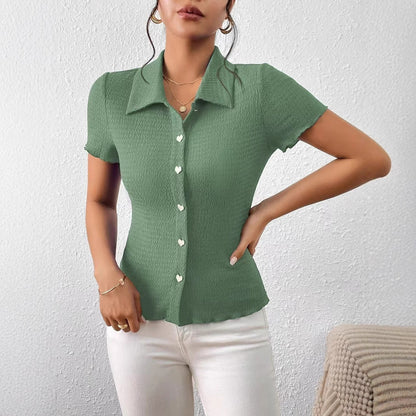 Dam T-shirt Slim Fit Kort Ärmar Polyester-2