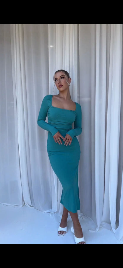 Damklänning A-Linje Off-Shoulder Polyester Midi Fina Dam Klänningar-2