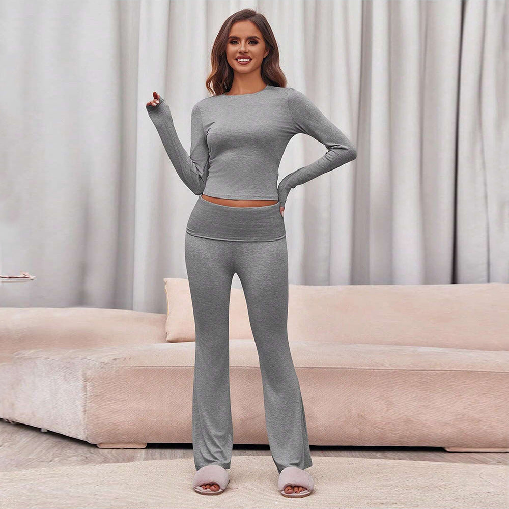 Dam Byxor Set Smala Casual Polyester Långärmad-3