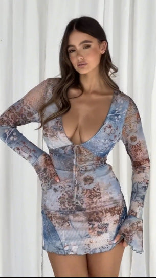 Kvinnors Minikjol Bodycon Abstrakt Spandex-5