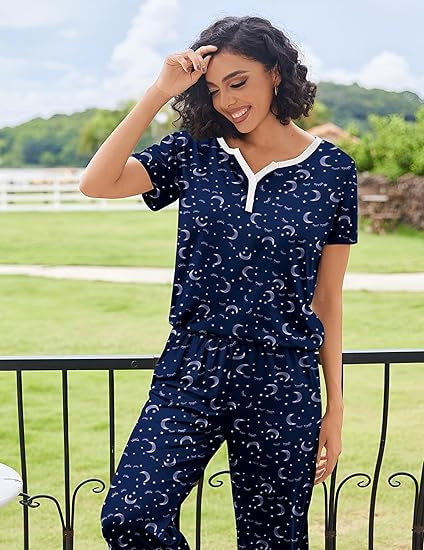 Dam Capri Byxor Relaxed Milk Silk Set-3