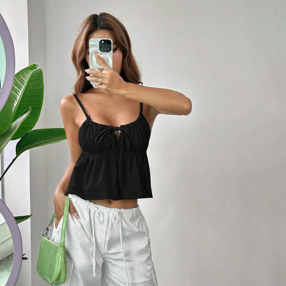 Dam Tanktopp Ärmellös Spaghetti Band Bomull 3